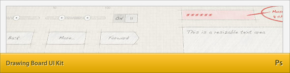 Drawing Board UI Kit - PSD Template